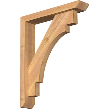 Merced Slat Smooth Bracket W/ Offset Brace, Western Red Cedar, 3 1/2W X 18D X 22H